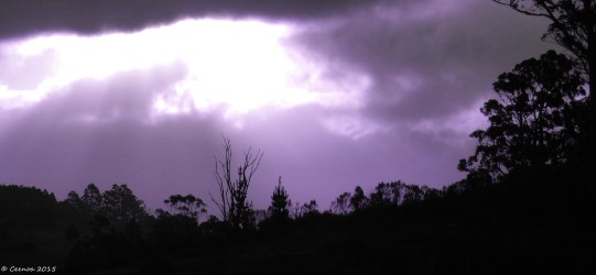 A beam in the Clouds - purple toned