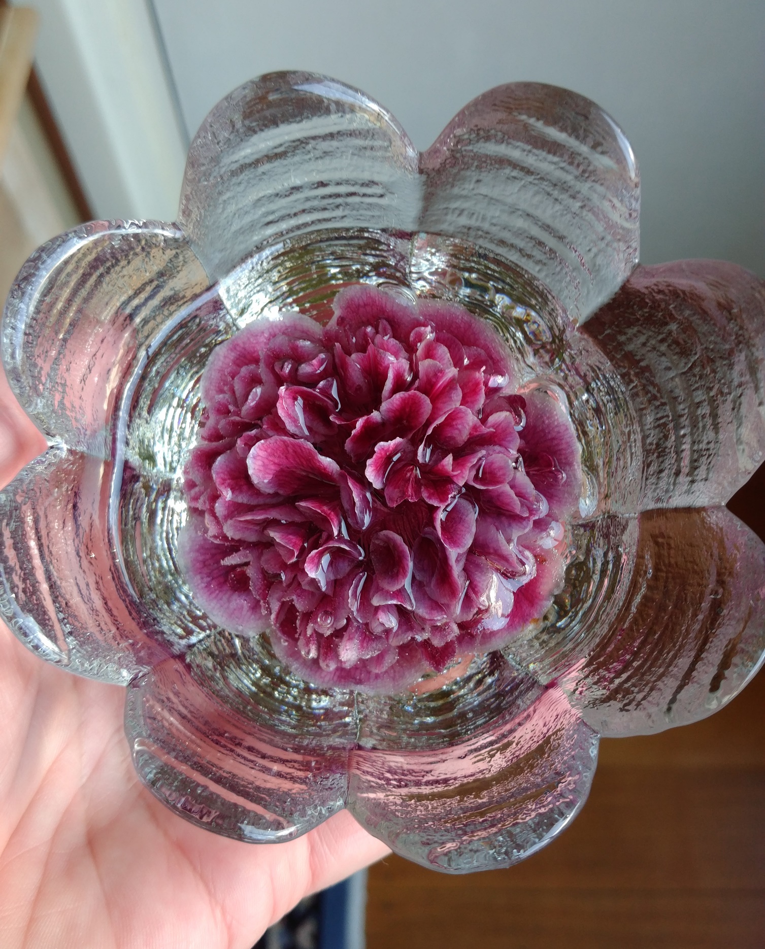 Camellia in Resin in Glass (1)